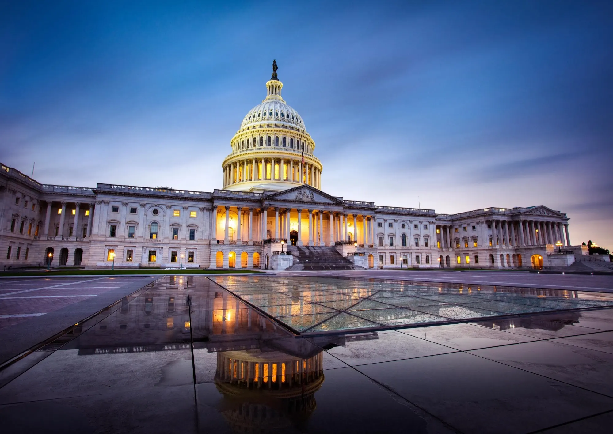 The U.S. Capitol at dusk