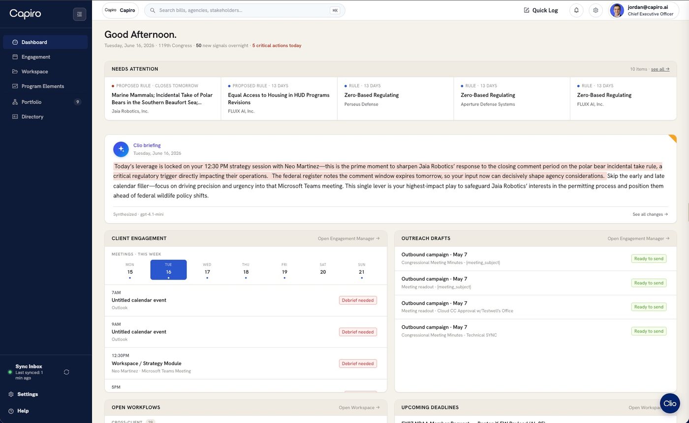 Capiro Dashboard